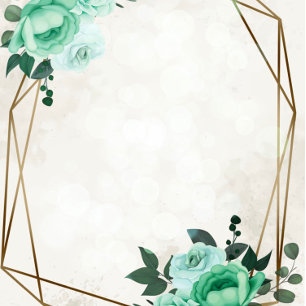 Grüne rustikale Florals goldene geometrische Paare Einladung