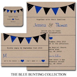 Die moderne Blue Bunting Collection Einladung