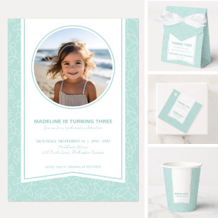 Invitation Photo motif de tortue moderne et élégante