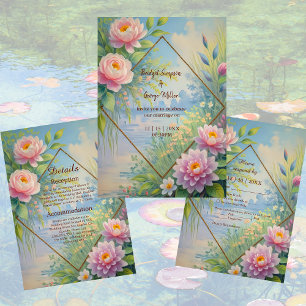 Invitation Dreamy Lakeside Garden mariage enregistrer la date