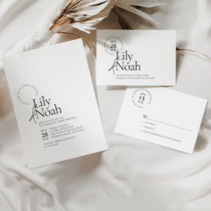 Minimalistisch Black and White Wedding Vielen Dank Geschenkschachtel