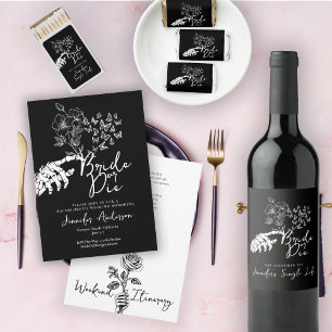 Invitation Week-end de Bachelorette Fleurie Gothique Mariée o