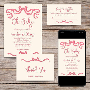 Rosa Bugkizze Babydusche Dankeskarte