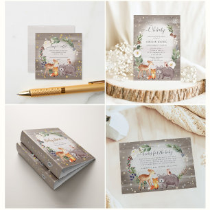 Woodland Forest Sparkle Kinderdusche Einladung