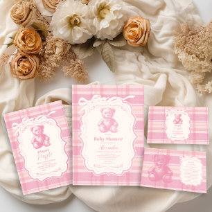 Coquette Gingham French Teddy Diapper Raffle Begleitkarte