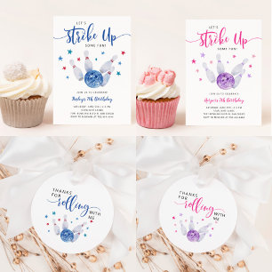 Invitation Bowling Boy fête d'anniversaire   Frapper Un Peu A