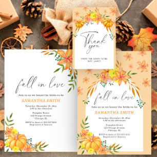 Fall von Liebe Pumpkin-Brautparty Einladung