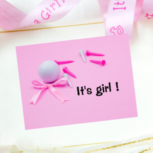 Golf Es ist GIRL Golfer Baby rosa Thema Wasserfarb Geschenkpapier