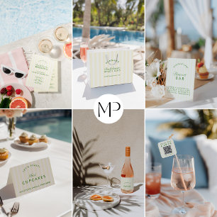 Vorschlag für eine moderne grüne und gelbe Bridmai Einladung