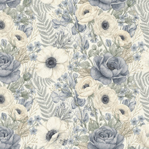 Save The Date Mariage Floral Français Élégant aux Pivoines Bleu 
