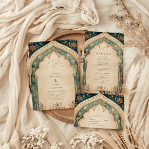 Invitation Ornate Elegant Floral Mariage islamique