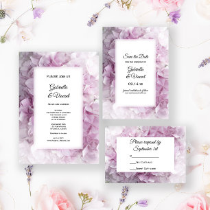 Carte de réponse RSVP Soft Pink Hydrangea Wedding