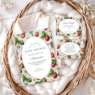 Frische Beeren-Gingham-Baby-Party Einladung