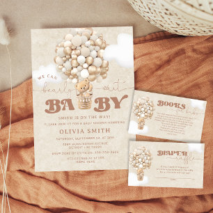 Teddy Bear Ballon Neutral Bearly Wait Baby Shooter Einladung