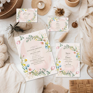 Classy Spring Wildblume Meadow Garden Wedding Einladung