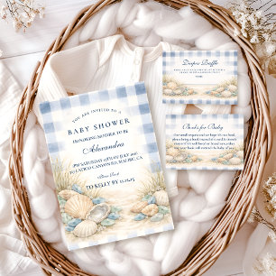 Invitation Fête Prénatale Élégante de Coquillages de la Mer C