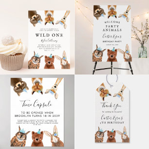 Woodland Pink Birthday Party Einladung