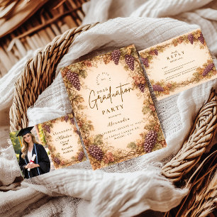 Carte De Remerciements Fête de fin d'année du vignoble vintage