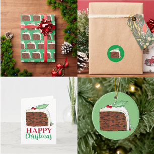 Happy Christmas UK British Cake Slice Homemade T-Shirt