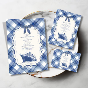 Blaue Hochzeit der Nautik RSVP Karte