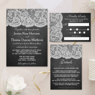 Invitation La collection de Mariages Chalkboard & Lace