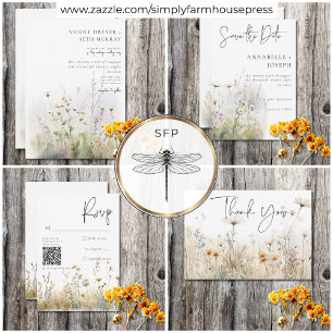 Rustikales Sommerfeld der Wildblumen Details Begleitkarte