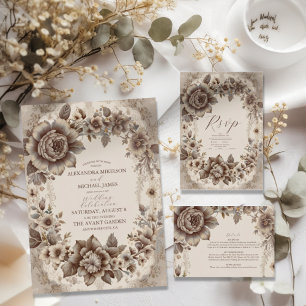 Cartons Réponse Mariage Art nouveau vintage