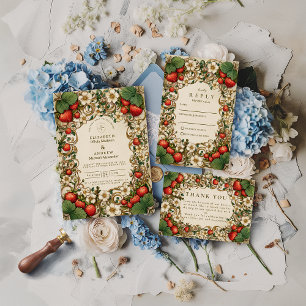 Save The Date Mariage de Jardin aux Fraises Vintage