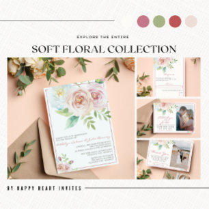 Weiche florale Romantische Vegetation Pink Mauve W Einladung