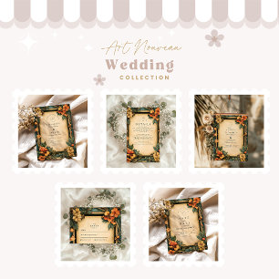 Burnt Orange Art Nouveau Wedding Save The Date