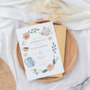 Nachmittags Tea Baby Dusche Einladung