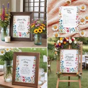 Kleine Wildblume Kinderdusche Einladung