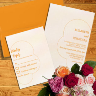 Invitation Mariage Coucher de Soleil Orange