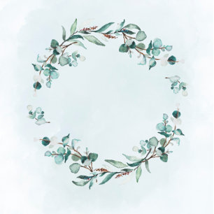 Carte Dusty Blue Eucalyptus Verdure Couples Douche