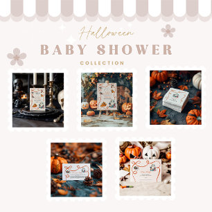 Invitation Baby shower d'Halloween Patchwork
