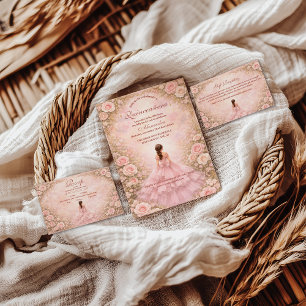 Blush-Rosengarten-Quinceañera Save The Date