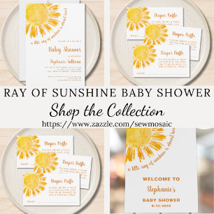 Ein kleiner Ray der Sonnenschein-Boho-Babydusche Einladung