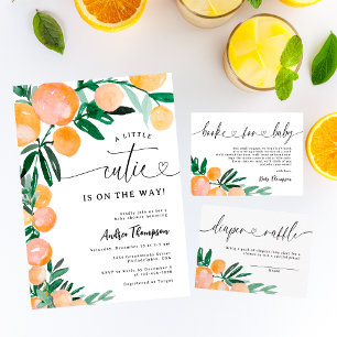 Gobelets En Papier Baby shower Citrus Orange Little Cutie sur le chem