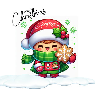 Roter Lkw steckt in Schneemannbaumen fest Dankeskarte