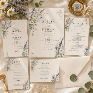 Faire-part de mariage Prairie de fleurs sauvages
