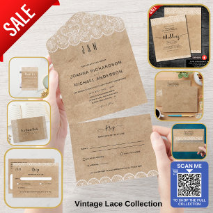 Rustikale Hochzeitslandschaft Einladung