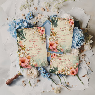 Save The Date Mariage Tropical Floral de Destination