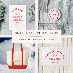 Après Ski mit mir Winter Rotes Ski Wappen Tragetasche