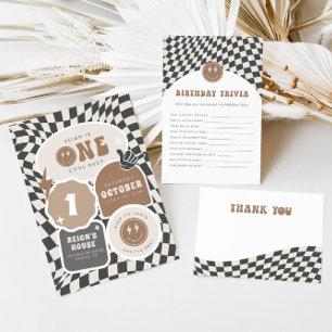 Ein Cooler Typ   Jungen 1. Retro Skater Geburtstag Einladung