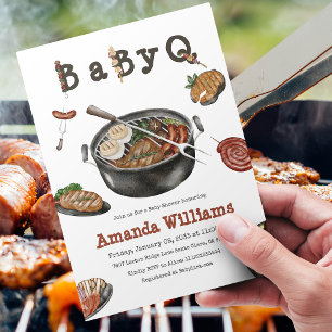 Barbecue Backyard Party Babydusche GRILLEN Einladung