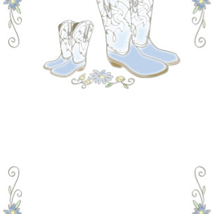 Invitation Cowboy Baby shower Pays Western Blue Boy