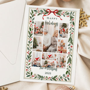 Zauberhafter klassischer Weihnachtskranz Folien Feiertagskarte