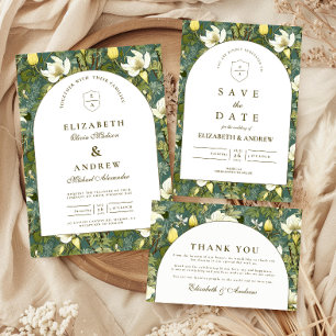Elegante botanische Bogen-Gartenhochzeit Dankeskarte