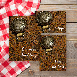 Cartons Réponse Mariage campagnard de selle de cheval occidental R