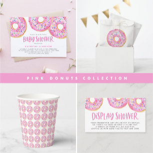 Wasserfarbe Rosa Sprinkle Donuts Baby Sprinkle Einladung